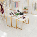 Boutique Store Design Nested End Table Set Clothes Rack Shop Fitting Gold Garment Rack Nesting Display Table