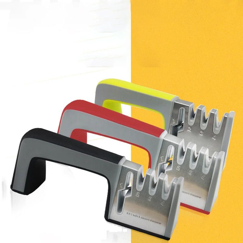 Manufactures Hot Seller 4 in 1system Manual Diamond Kitchen Knife and Scissors Sharpener