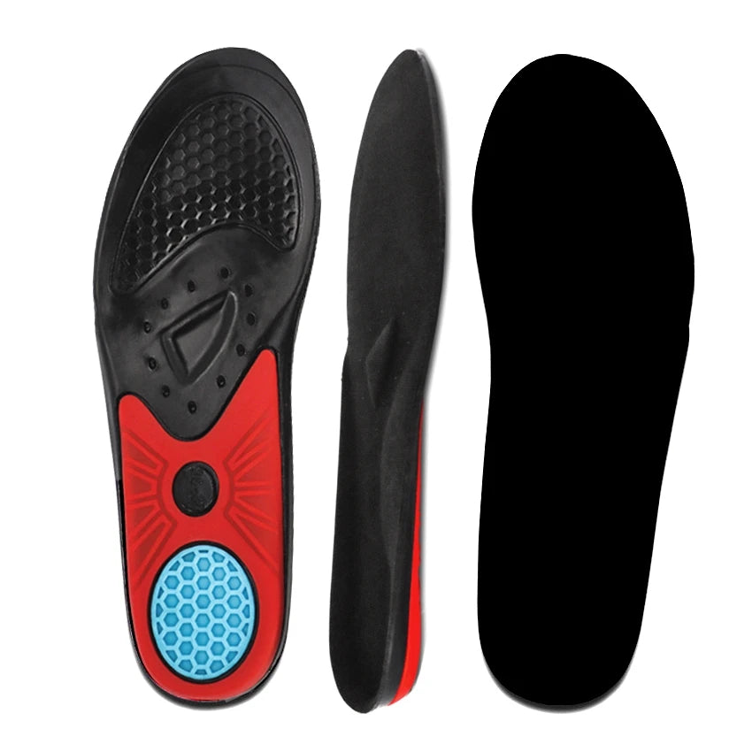 Gel Insoles Black for Work Boots Hiking Running Trainers Foot Support Heel Shoe Inserts Gel Massaging for Men and Women HA00132 MegaBDM