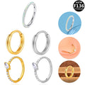 Gaby ASTM F136 Opal Nose Hoop Zircon Ear Cartilage G23 Titanium Helix Spiral Section Titanium Body Piercing Jewelry
