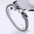 Handmade Stainless Steel Dragon Head Chain Bracelet for Men Punk Style Thick Animal Design for Gift Anniversary or Party
