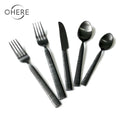 Western Contemporary Classic Luxury Black Stainless Steel Knife Fork Great Design Customized Durable Flatware CE Certified Back