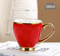 Custom Ceramic Turkish Cup Colored Glaze Luxury Gold Rim Porcelain Espresso Cappuccino Coffee Milk Tea Cups Mug