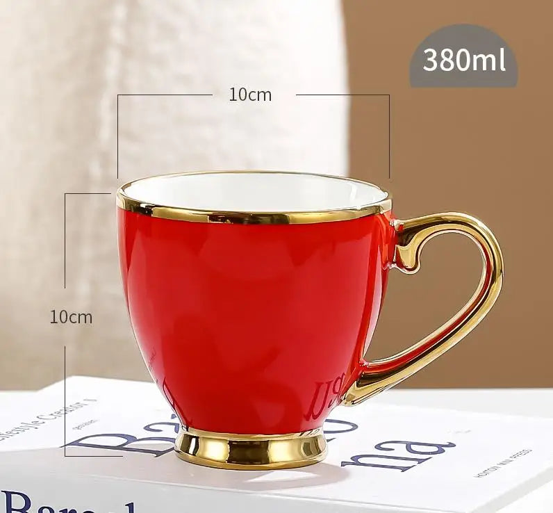Custom Ceramic Turkish Cup Colored Glaze Luxury Gold Rim Porcelain Espresso Cappuccino Coffee Milk Tea Cups Mug