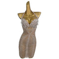 See Through Fringes Diamond Birthday Prom Sheath Dress Plus Size Latin Dance Banquet Club Dress Women Formal Party Evening Dress
