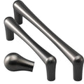 Modern Style Solid Black Gray Zinc Alloy Cabinet Pull Handle Vintage Flush Pull Cupboard Knobs for Kitchen Drawers-Wholesale