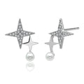 Twinkle Sparkle Dainty Light Luxury Stud Earings Small Bead Pearl Gemstone Double Pearling Stud Earring for Women