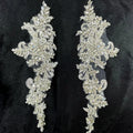 Wholesale Handmade Dress White Diamond Beaded Sew on Crystal Rhinestone Bridal Lace Applique
