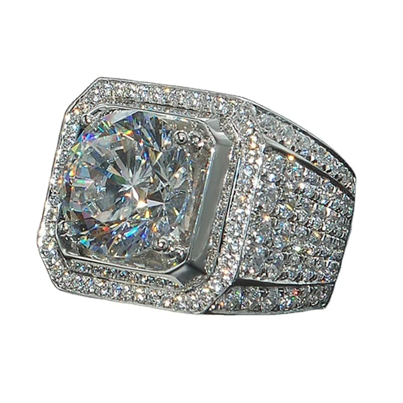 2021 Bling Hip Hop Fashion Domineering Ring Zircon Men Ring for Gift Friend