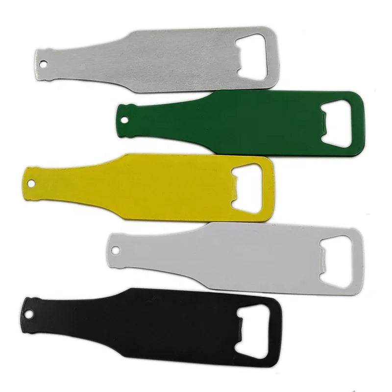 Hot Sale Custom Black Logo Metal Flat Bar Stainless Steel Bottle Opener for Promotion