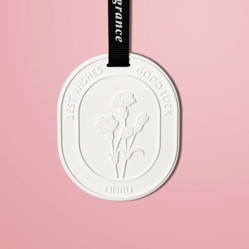 Finru Newly Designed Carnation Hanging Air Freshener Scented Ceramic Aroma Plaster Porcelain Flower Home Fragrance Oil Diffuser