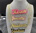 Double Background Acrylic Gold Letter Name 3D Custom Name Plate Necklace Double Color Plating Name Necklace Personalization