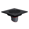 High Quality Bathroom Floor Drain 10x10 CM Square Matte Black Shower Drain with Capsule Pattern Grate Cover Brass Floor Trap