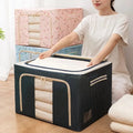 Quilt Folding Storage Box Large Clothes Box Finishing Box Steel Oxford Cloth New Frame Waterproof Wholesale Custom 24L-100L