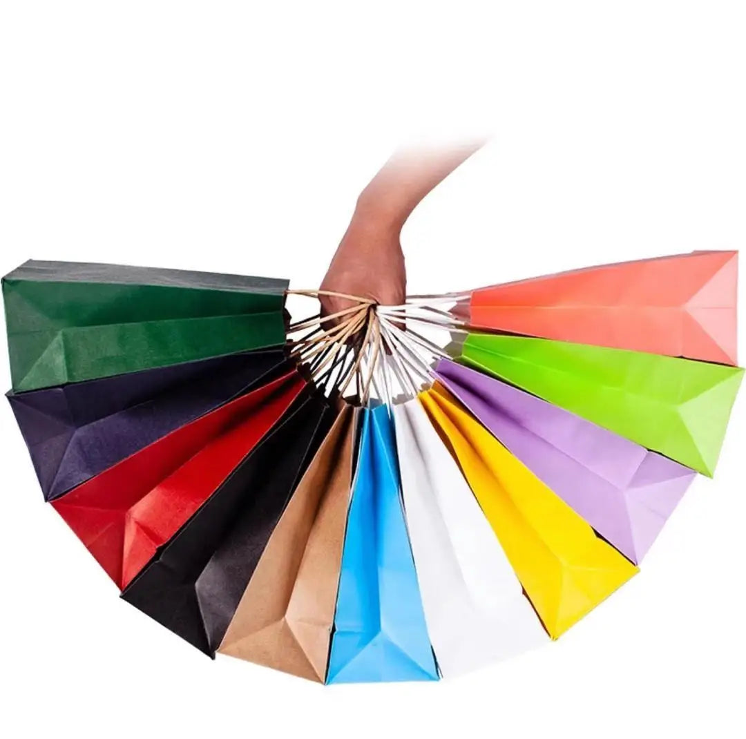 Custom Printed Your Own Logo Kraft Gift Craft Shopping Paper Bag With Handles