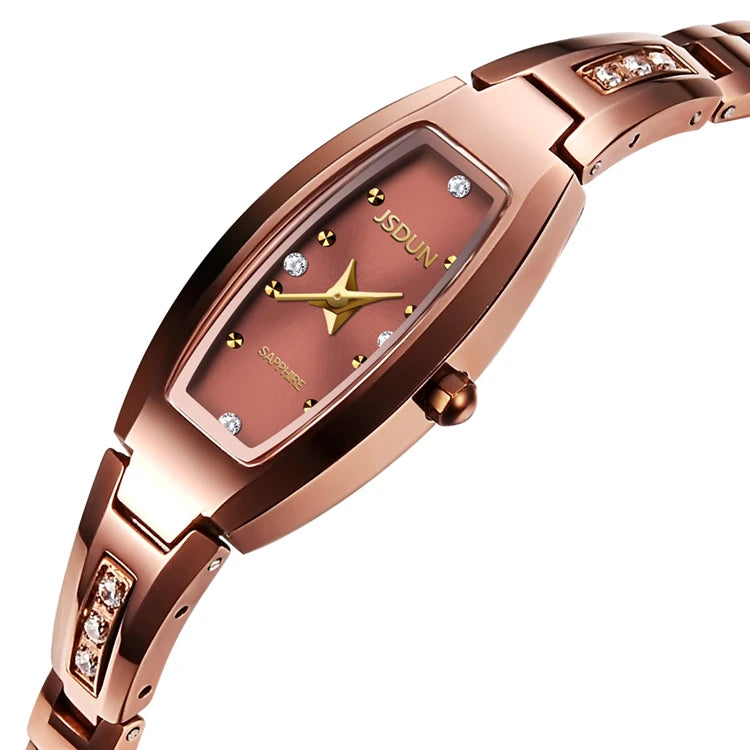 Jinshidun 6530 Fashion New Weight Design Bracelet Width 8mm Four Color 15mm Dial Diameter Stainless Steel Ladies Quartz Watches