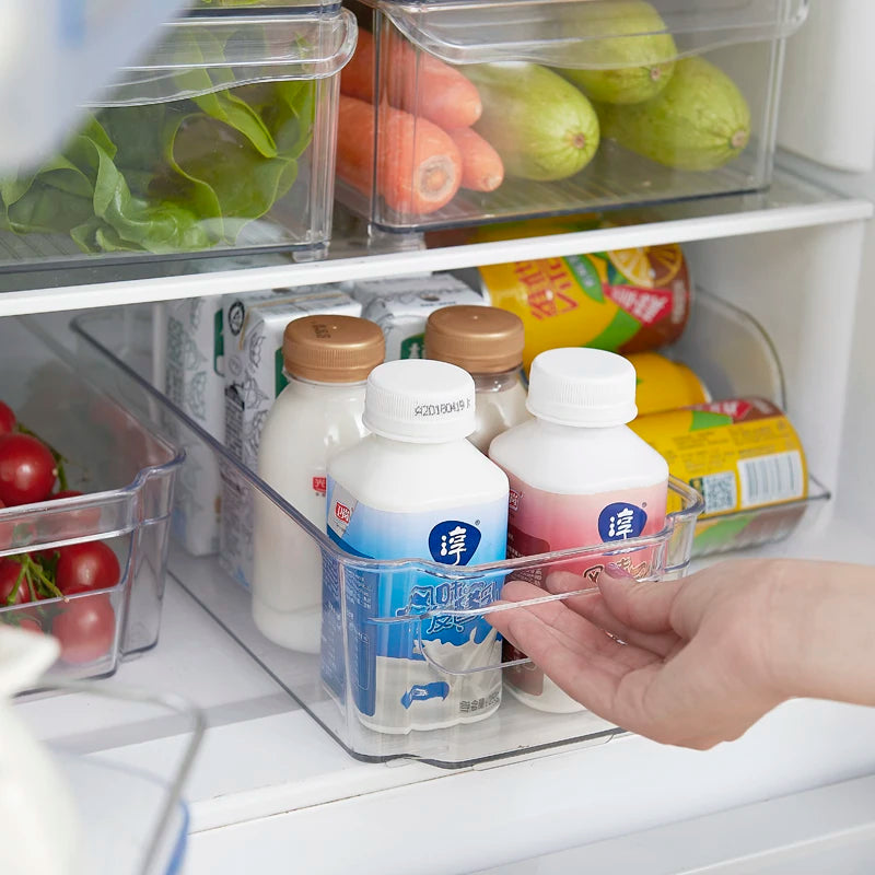 8103S Transparent PET Kitchen Refrigerator Storage Rack Fridge Food Organizer Airtight Storage Container Boxes