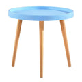 Cheap Colorful Modern Elegant Small Round Side Corner Tables Pp Top Bench Wood Legs Tea Coffee Table