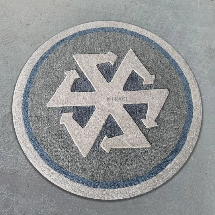 Circle Shape Design Carpets Hand Tufted Carpet Custom Rugs Die Cut Logo Rug