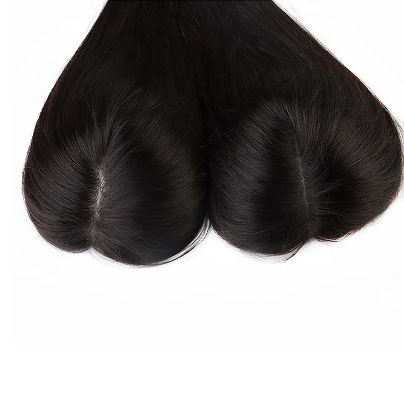 Hot Sell Fashion 100% Brazilian Remy Hair Straight 130% Density 8MM Texture Silk Top Base Lace Front Human Topper Closure Wigs MegaBDM