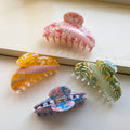 ZiTeng New Ins Korean Style Colorful Spliced Acetate Macaron Hair Clip for Women Sweet and Elegant Hair Accessory