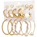 Cross-border Diverse Pendant Jewelry Earrings Exaggerated New Pearl Gold Set Earring Cards
