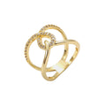 New Geometrical Cross Design Zircon Brass Ring Women Jewelry Fashion Engagement Ring Gift