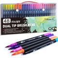 48 Colors Dual Brush Markers Pens Colored Pens Watercolor Art Markers Fineliner Calligraphy Pens