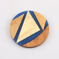Luxury Accessible Acacia Wood Resin Coaster Modern Round Reusable Custom Logo Pad 98mm Diameter