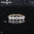Starsgem True Gold Five Stones Set  Ring Hpht CVD Lab Grown Diamond Ring
