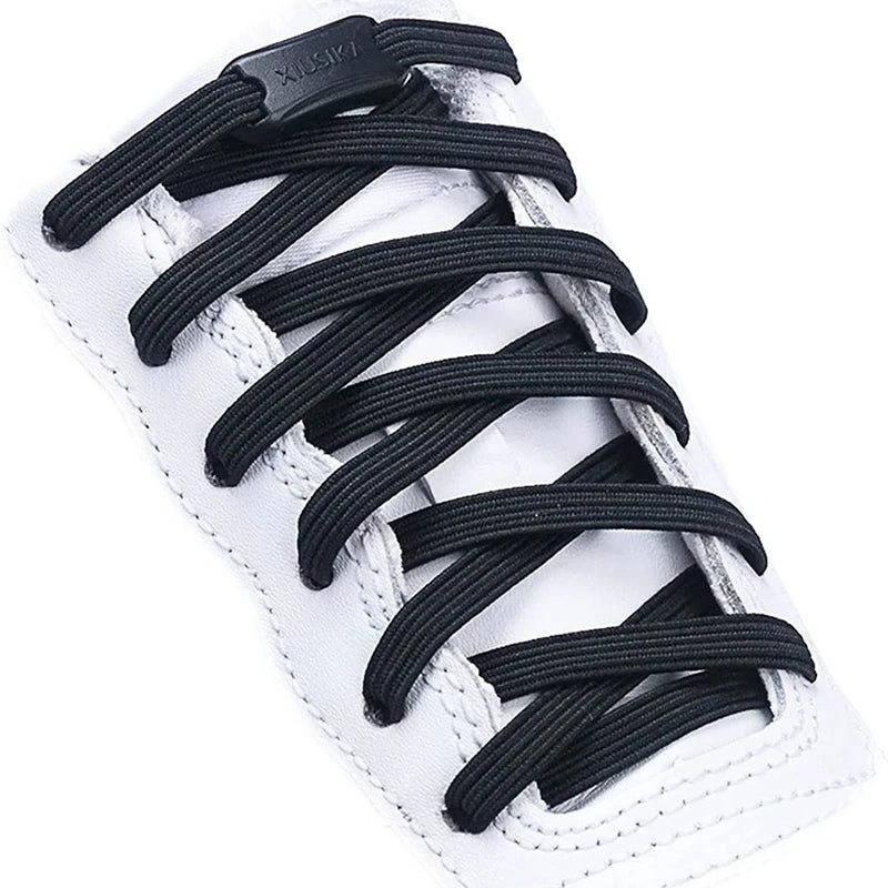 FASTLACES Elastic Flat Shoelaces No-Tie Quick Wear in 1 Second for Kids & Adults 24 Colors 100cm Length Polyester Material