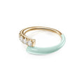 LOZRUNVE 18k Gold Trendy Colored Cubic Zirconia Neon Enamel Ring Jewelry Women Silver 925
