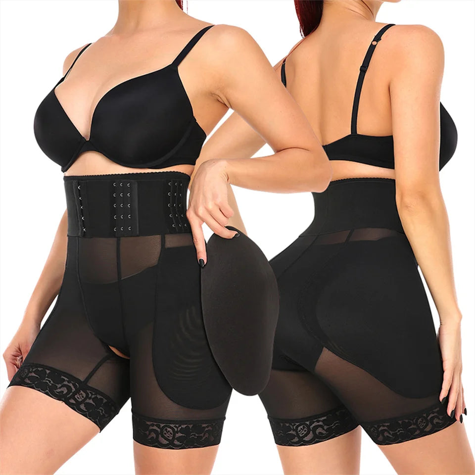 Stomach Control Shaper Panties High Waist Belt Slimming Girdle Detachable Butt Lifter Panty Padded Buttocksand Hips Body Shaper