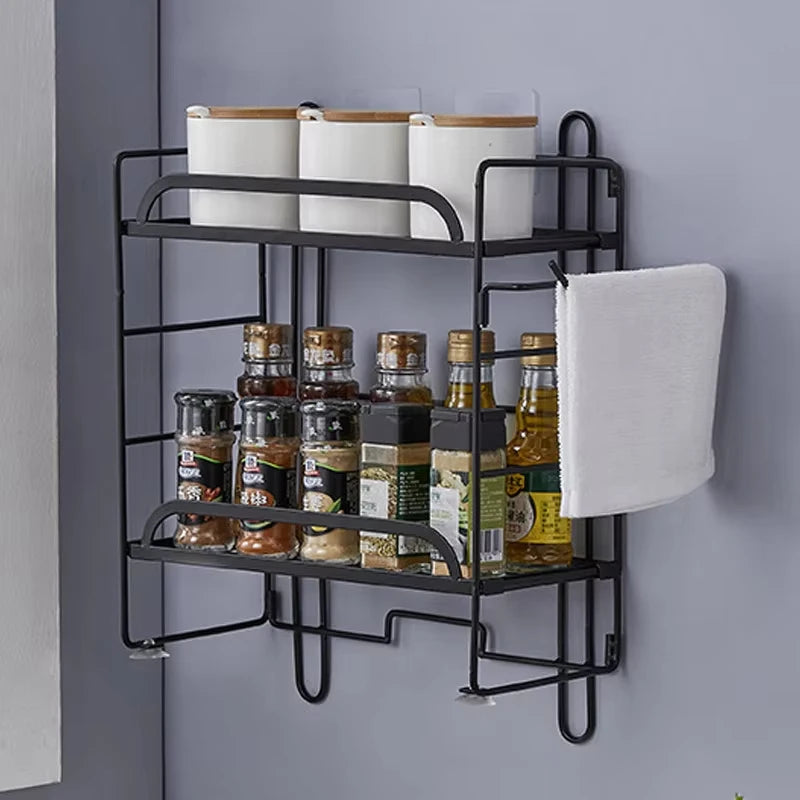 Commercial Grade Carbon Steel Bathroom Shelf Over Toilet Storage Organizer with 2Tiers Space Saving Shelf for Towel/Shampoo