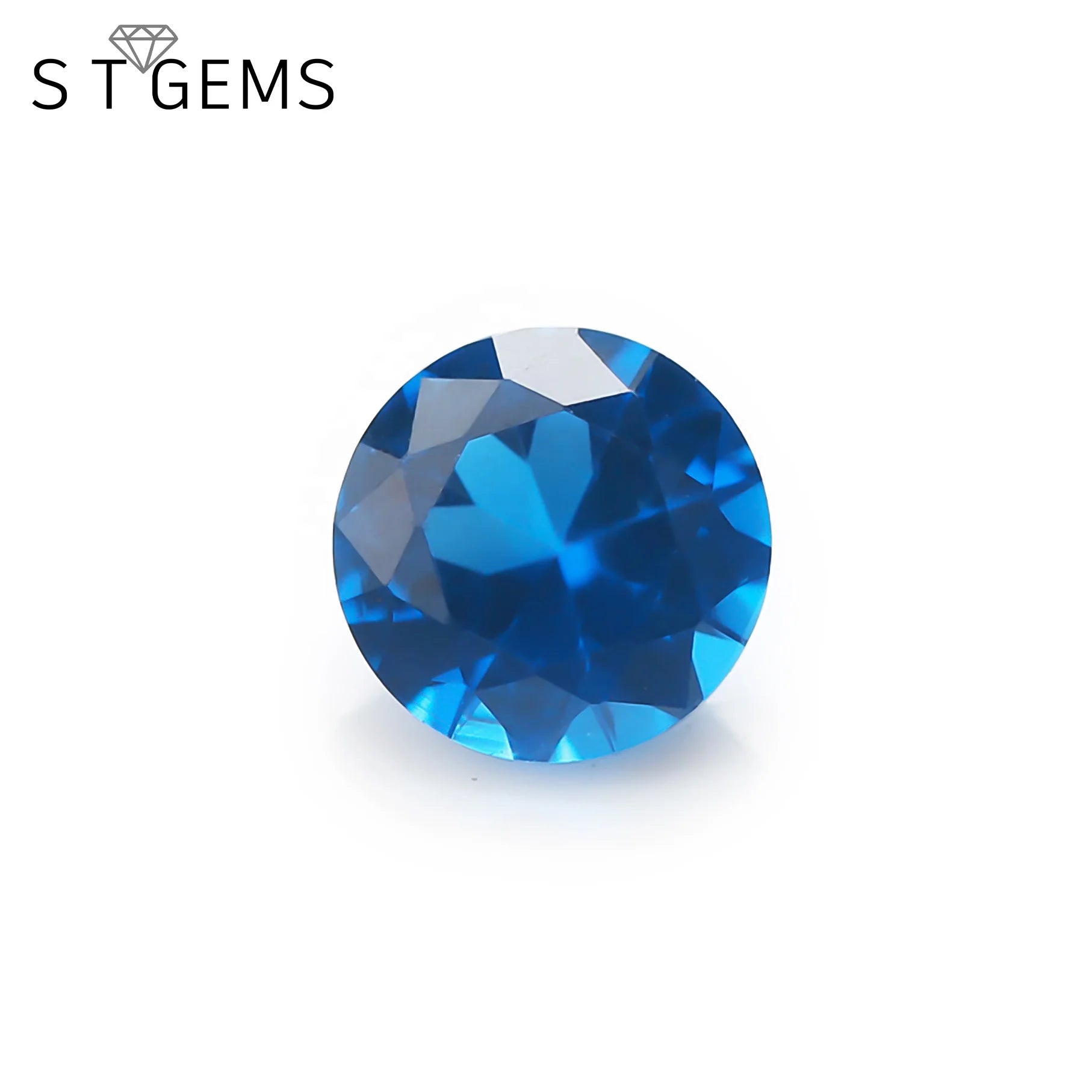 Heat Resisting Round Shape Crystal Glass Swiss Blue Nano Gemstones for Jewelry