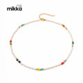 Hot Selling Colorful Crystal Natural Gemstone Mixed Pearl Beaded Necklace for Women Jewelry