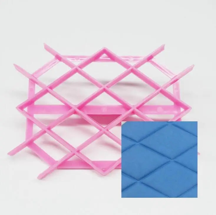 Embosser Flower Cookie Cutters Diamond Shaped Biscuit Molds Icing Embosser Mould Cake Tools