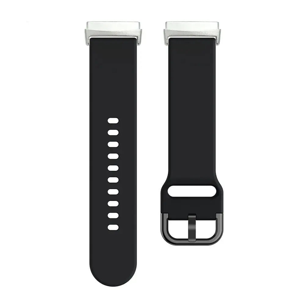 Fashionable Solid Color Soft Silicone Watch Strap Durable Rubber Replacement Wristband Accessories for Smartwatch