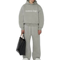 Custom Logo Men's Vintage Style Heavyweight Cotton Eco-Friendly Windproof Plus Size Tracksuit Set Hoodie & Jogger Pants