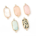 Hand Faceted Cut Natural Bracelet Connector Gold Plated Crystal Charm Bead for Jewelry Making