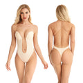 Sexy Summer Halter Backless Strapless Bra and Panties Bodysuit for Mature Women with Underwire Support Silicone Fabric