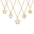 HOVANCI Trendy 18K Gold Plated Stainless Steel Zircon Pendant Necklace Exquisite Heart Star Series for Gift