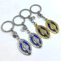 Wholesale Retro Metal Keyring Virgin Mary Pendant Catholic Relic Key Chain Religious Ornament Event Gift Virgin Mary Keychain