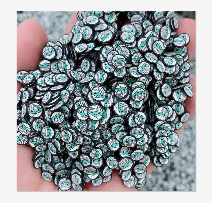 Cartoon Mummy Head Slice Soft Hot Clay Sprinkles for Slime Filling Polymer Crafts DIY Nail Art Decoration