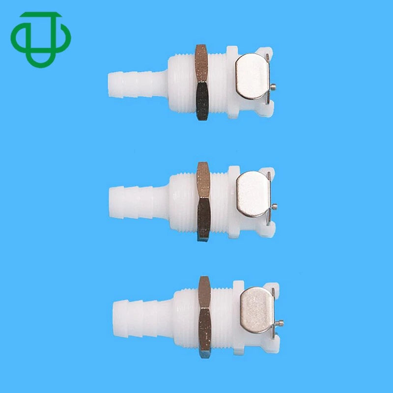 LFO16 POM Non-Valved Female Body Plastic Quick Disconnect Coupling Barbed Bulkhead Fitting Hose Connector