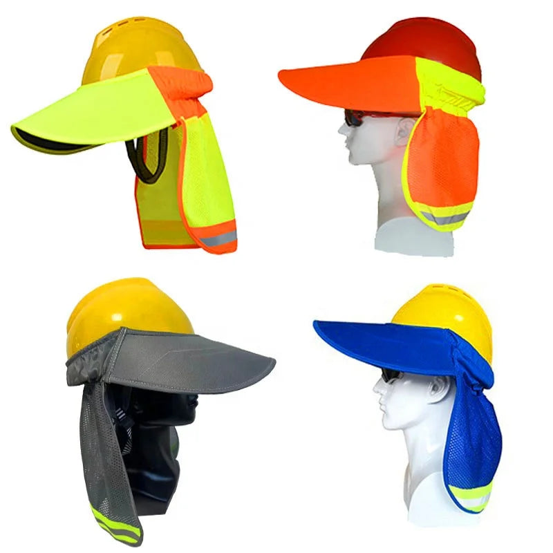 Wejump Hi Vis Hard Hat Neck Sun Shield Shade with Visor to Block the Sun From Workers Eyes