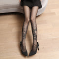 Wholesale Custom Women's Black Letter Printed Sheer Stockings Sexy Slimming High Elastic Breathable Tights for Party Club