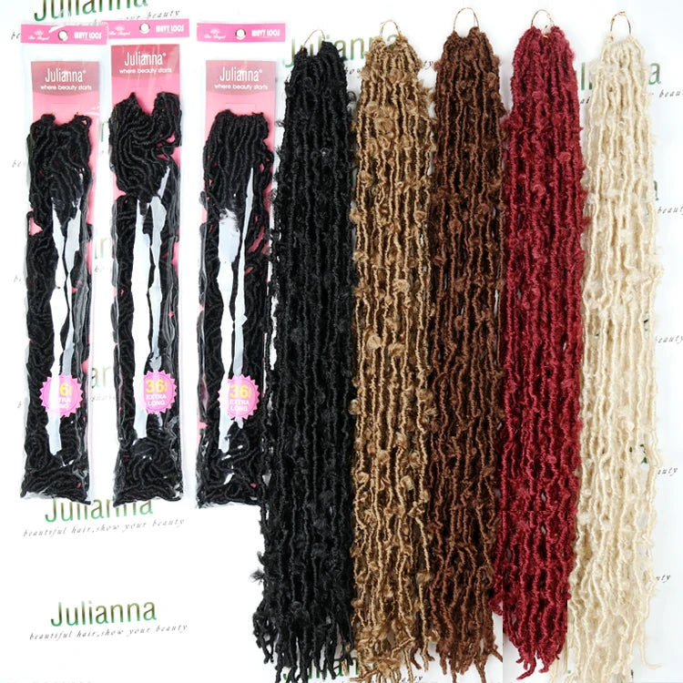 Julianna 14 18 24 36 Distressed Locs Craft Dread Locks Crochet Braiding Light African Hair Extension 36 Inch Distressed Locs