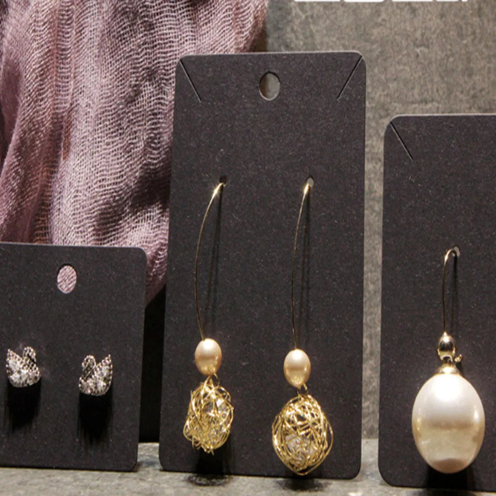 Organizer Necklace Earring Jewelry Black Cardboard Card Holder Display for Retail Selling Jewelry Packaging Supplies