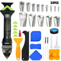 34 Pcs Plastic Caulking Remover Tool /Plastic Silicone Sealant Caulking Tools Kit